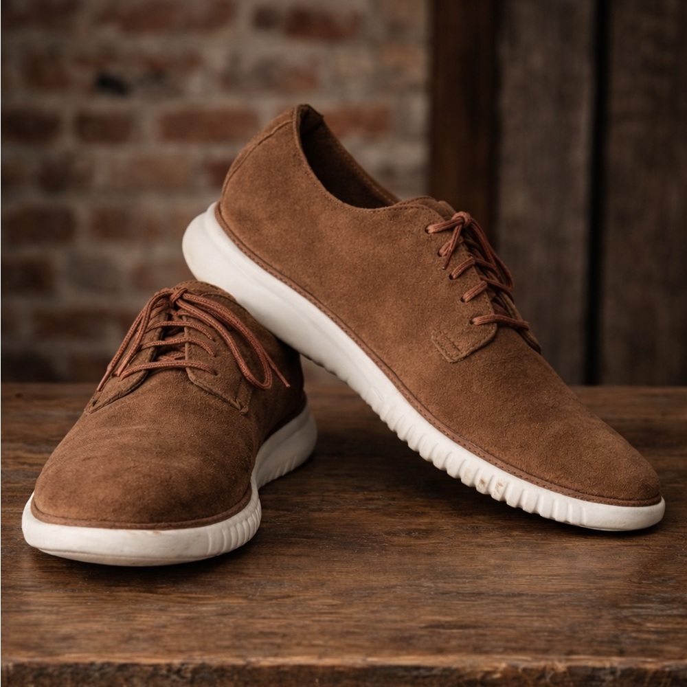 Men's Casual Brown Sneakers with White Sole